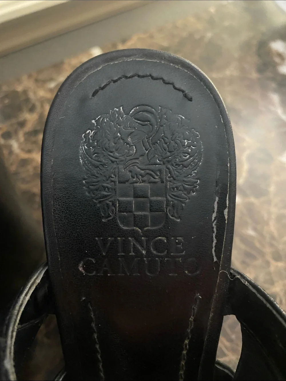 Vince Camuto Black Strappy Wedge Sandals